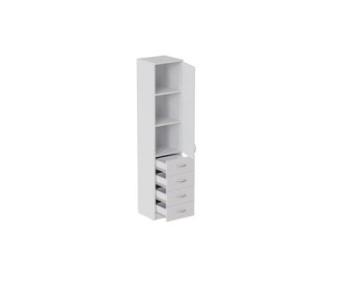 Пенал Анжело Ferrum-decor на 3 полицях з дверима та 4 ящиками 1900x400x380 ДСП Білий 16 мм (FRD-104930)