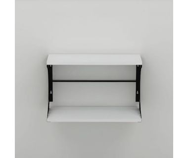 Полка настенная Ferrum-decor Букин 330x600x240 металл Черный ДСП Белый 16 мм (FRD-102863)