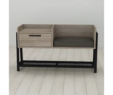 Банкетка с тумбочкой и сидением Ferrum-decor Бланка 540x1000x320 металл Черный ДСП Сонома Трюфель 16 мм (FRD-103028) Банкетка с тумбочкой и сидением Ferrum-decor Бланка 540x1000x320 металл Черный ДСП Сонома Трюфель 16 мм (FRD-103028)