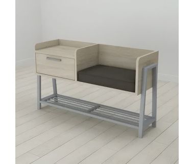 Банкетка с тумбочкой и сидением Ferrum-decor Бланка 540x1000x320 металл Серый ДСП Сонома 16 мм (FRD-103041)