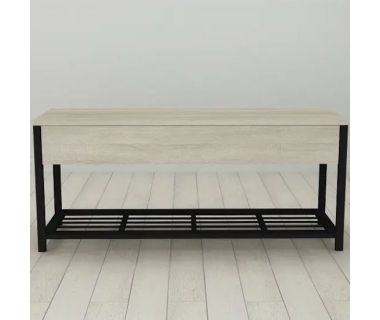 Банкетка із ящиком Ferrum-decor Дрейк 1 550x1000x400 метал Чорний ДСП Сонома 16 мм (FRD-103048)