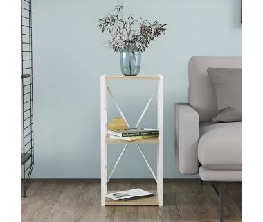 Этажерка 3/34 Ferrum-decor Серии Коннект 73x34x28 белый ДСП Дуб Сонома 16мм (FRD-104298)