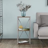 Етажерка 3/34 Ferrum-decor Серії Коннект 73x34x28 сірий ДСП Дуб Сонома Трюфель 16мм (FRD-104305)