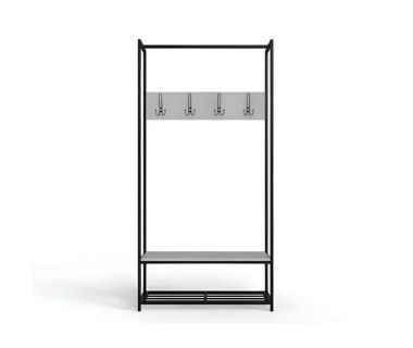 Вешалка напольная Ferrum-decor Трелис 13 180x90x38 черный ДСП Белый 16мм (FRD-104325)