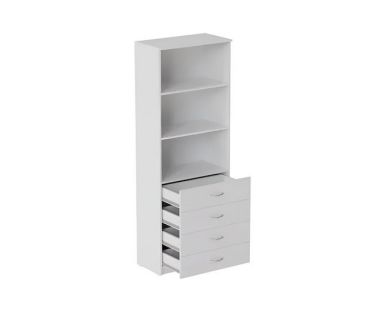 Шкаф Анжело Ferrum-decor на 3 полки из 4 ящика 1900x700x380 ДСП Белый 16 мм (FRD-105019)