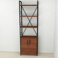Етажерка 4/60 Ferrum-decor Серії Конект із тумбою 179x60x28 Чорний ДСП Венге (FRD-105540)