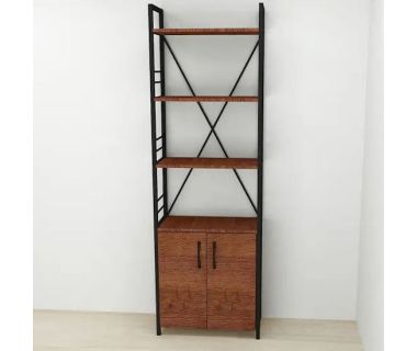 Этажерка 4/60 Ferrum-decor Серии Конект с тумбой 179x60x28 Черный ДСП Венге (FRD-105540)