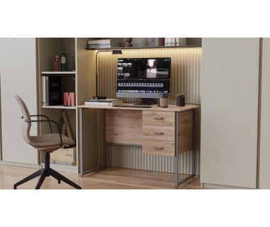 Комп'ютерний стіл Ferrum-decor Гаррі 75x120x60 сірий ДСП Дуб Артізан 16мм (FRD-101454)