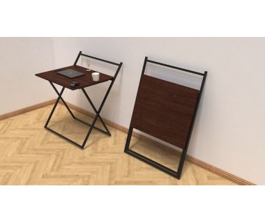 Стіл трансформер Компакт 1 Ferrum-decor 750x790x720 Чорний метал ДСП Венге Магія 16 мм (FRD-105404)