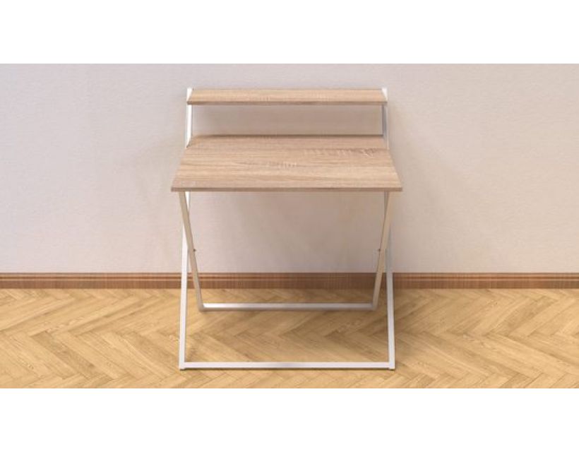 Стіл трансформер Компакт 2 Ferrum-decor 750x790x720 Білий метал ДСП Дуб Сонома 16 мм (FRD-104700)