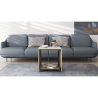 Стол журнальный трансформер Куб Комбо Ferrum-decor 540x532x500 Черный металл ДСП - Дуб Сонома 16 мм (FRD-105153)