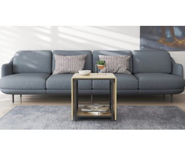 Стіл журнальний трансформер Куб Комбо Ferrum-decor 540x532x500 Чорний метал ДСП - Дуб Сонома 16 мм (FRD-105153)