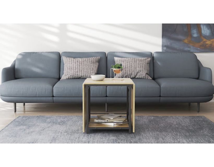 Стіл журнальний трансформер Куб Комбо Ferrum-decor 540x532x500 Чорний метал ДСП - Дуб Сонома 16 мм (FRD-105153)