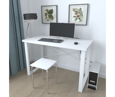 Письмовий стіл Ferrum-decor Драйв 750x1200x600 Білий метал ДСП Білий 32 мм (FRD-103331)