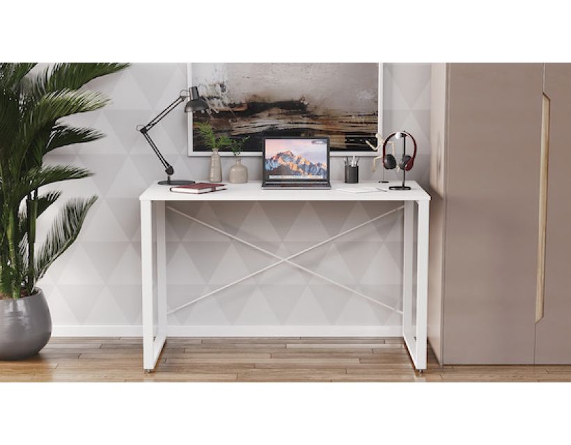 Письмовий стіл Ferrum-decor Серії Коннект 75x120x600 білий ДСП Білий 16мм (FRD-104207)