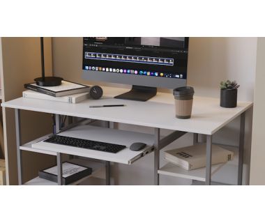 Комп'ютерний стіл Ferrum-decor Тім 75x120x60 сірий ДСП Білий 16мм (FRD-102458)