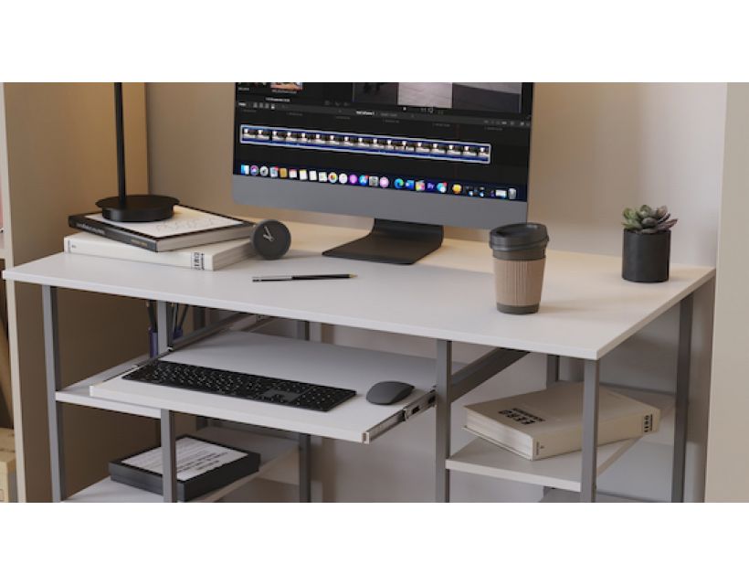 Комп'ютерний стіл Ferrum-decor Тім 75x120x60 сірий ДСП Білий 16мм (FRD-102458)