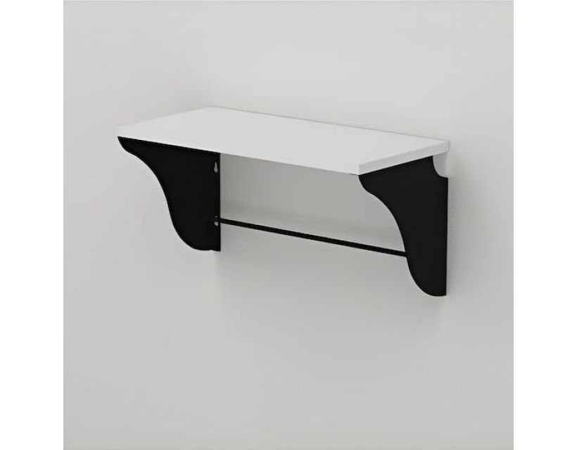 Настінна полиця Ferrum-decor Комфі 260x700x240 метал Чорний ДСП Білий 16 мм (FRD-102758)