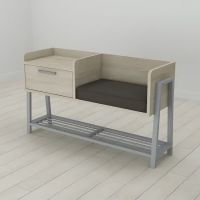 Банкетка с тумбочкой и сидением Ferrum-decor Бланка 540x1000x320 металл Серый ДСП Сонома 16 мм (FRD-103041)