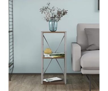 Этажерка 3/34 Ferrum-decor Серии Коннект 73x34x28 серый ДСП Дуб Сонома Трюфель 16мм (FRD-104305)