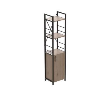 Етажерка 3/34 Серії Конект з тумбою 144x34x28 Чорний ДСП Дуб Сан-Марино FRD-104422