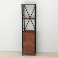 Этажерка 3/34 Ferrum-decor Серии Конект с тумбой 144x34x28 Черный ДСП Венге (FRD-105531)