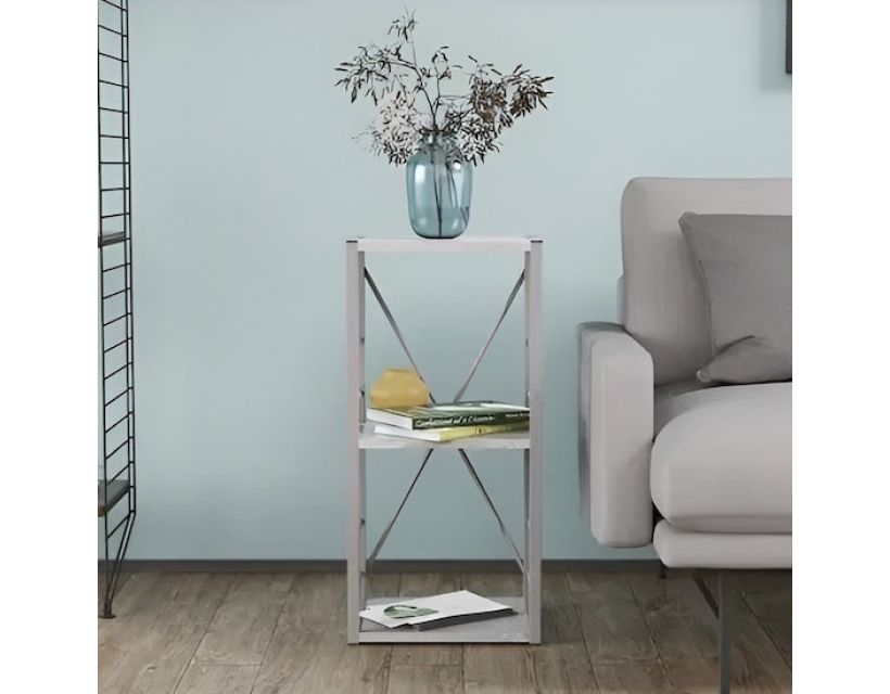 Етажерка 3/34 Ferrum-decor Серії Коннект 73x34x28 сірий ДСП Бетон 16мм (FRD-105545)