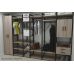 Шафа Гардероб Уні секція 7 серії Конект Ferrum-decor 220x60x50см Чорний метал ДСП Дуб Сонома Трюфель 16 мм (FRD-104562)