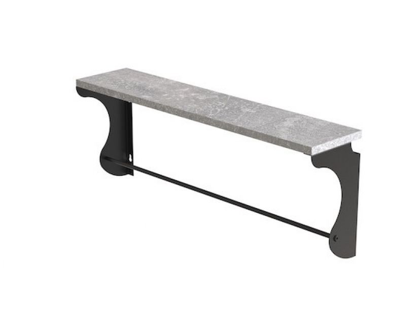 Полка настенная Ferrum-decor Юзибы 270x700x150 металл Черный ДСП Бетон 16 мм (FRD-102701)
