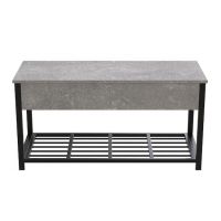 Банкетка з ящиком Ferrum-decor Дрейк 1 550x1000x400 метал Чорний ДСП Бетон 16 мм (FRD-103051)