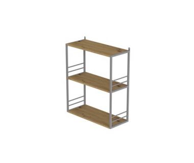 Книжная полка универсальная Ferrum-decor Стим 2 74x63x26 серый ДСП Дуб Артизан 16мм (FRD-104117)
