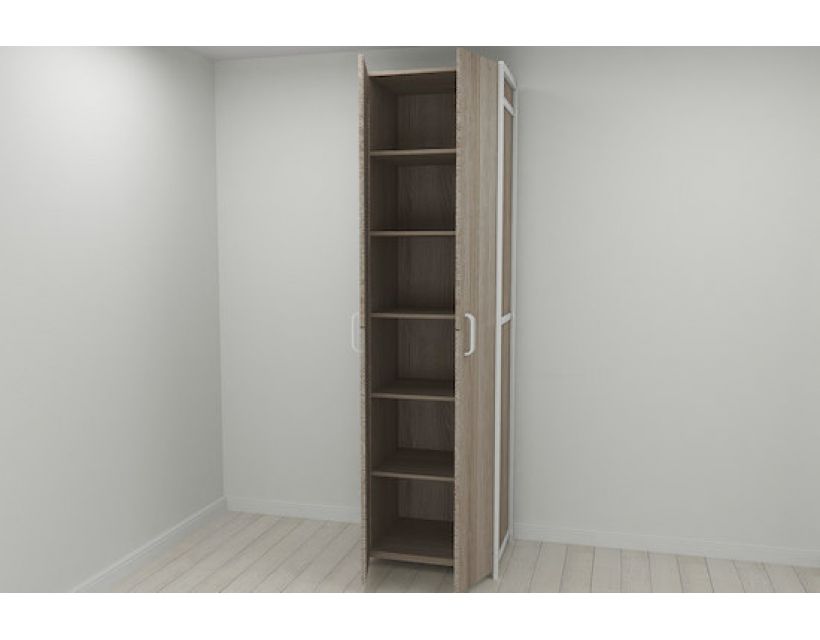 Шафа Гардероб Уні секція 7 серії Конект Ferrum-decor 220x60x50см Білий метал ДСП Дуб Сонома Трюфель 16 мм (FRD-104570)