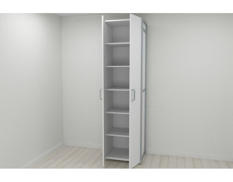 Шафа Гардероб Уні секція 7 серії Конект Ferrum-decor 220x60x50см Сірий метал ДСП Білий 16 мм (FRD-104563)