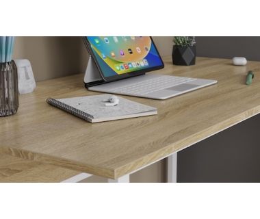 Комп'ютерний стіл Ferrum-decor Коді 75x120x70 білий ДСП Дуб Сонома 16мм (FRD-101222)