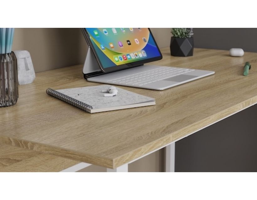 Комп'ютерний стіл Ferrum-decor Коді 75x120x70 білий ДСП Дуб Сонома 16мм (FRD-101222)