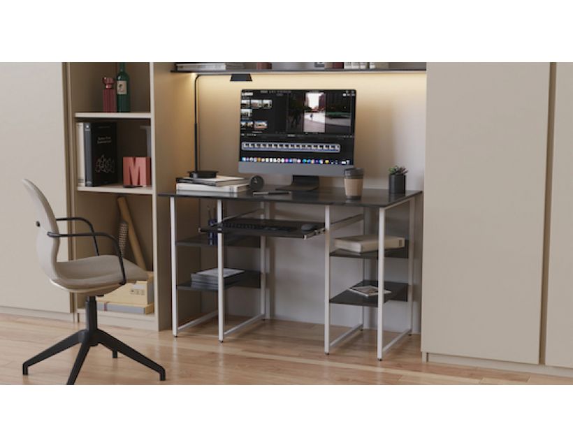 Компьютерный стол Тим 75x120x70 белый ДСП Сосна Кембра 16мм FRD-101375