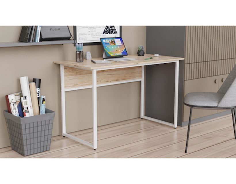 Комп'ютерний стіл Ferrum-decor Коді 75x120x60 білий ДСП Дуб Артізан 16мм (FRD-101194)