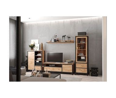 Модульная стенка для гостиной Гербор Чос N9961 Дуб Тахо + Черный (GRB-1221) Модульная стенка для гостиной Гербор Чос N9961 Дуб Тахо + Черный (GRB-1221)