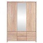Шкаф трехдверный с зеркалом BRW (БРВ) Каспиан SZF5D2S Дуб сонома (GRB-1726)