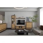 Тумба под телевизор Гербор Антарес RTV150 Дуб Тахо + Черный (GRB-1324)