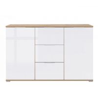 Комод в гостиную BRW (БРВ) Злата KOM2D3S Дуб тахо + Белый матовый (GRB-1516)