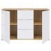 Комод в гостиную BRW (БРВ) Злата KOM2D3S Дуб тахо + Белый матовый (GRB-1516)