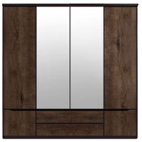 Шафа в спальню із дзеркалом BRW (БРВ) Джулі SZF2D2L2S Венге магія + Дуб конкордія (GRB-1677)