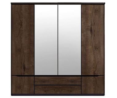 Шкаф в спальню с зеркалом BRW (БРВ) Джули SZF2D2L2S Венге магия + Дуб конкордия (GRB-1677)