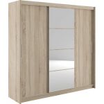 Шкаф-купе трехдверный с зеркалом Гербор Марио 220 Дуб сонома (GRB-1882)