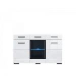 Комод в гостиную с подсветкой Гербор Вушер KOM 1W2D2S Нимфея альба + Белый глянец (GRB-1121)