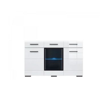Комод у вітальню з підсвічуванням Гербор Вушер KOM 1W2D2S Німфея альба + Білий глянець (GRB-1121)