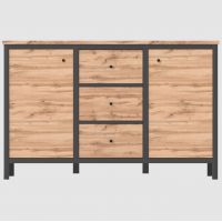 Комод в гостиную Гербор Чос KOM2D3S Дуб Тахо + Черный (GRB-1167)