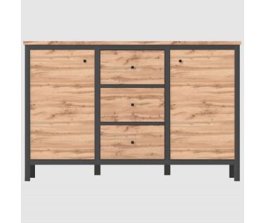 Комод в гостиную Гербор Чос KOM2D3S Дуб Тахо + Черный (GRB-1167)