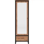 Шкаф с зеркалом для одежды Гербор Чос SZF1D1S Дуб Тахо + Черный (GRB-1429)